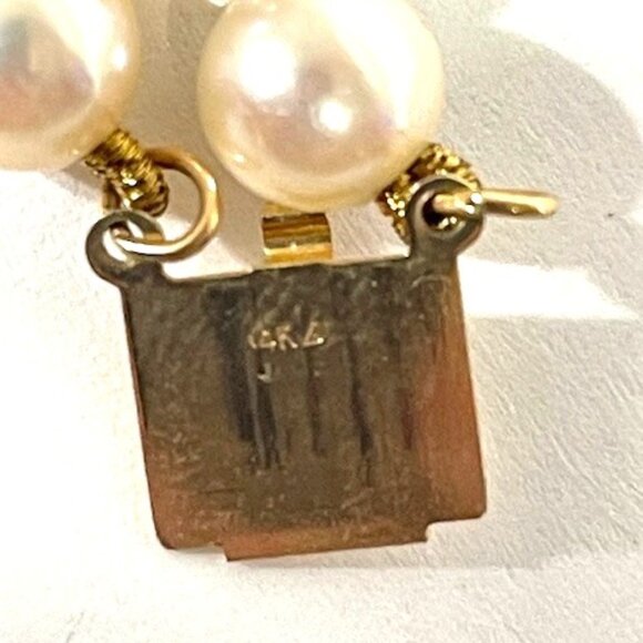 Two-strand cultured pearl and 14K bracelet. - Picture 6 of 8